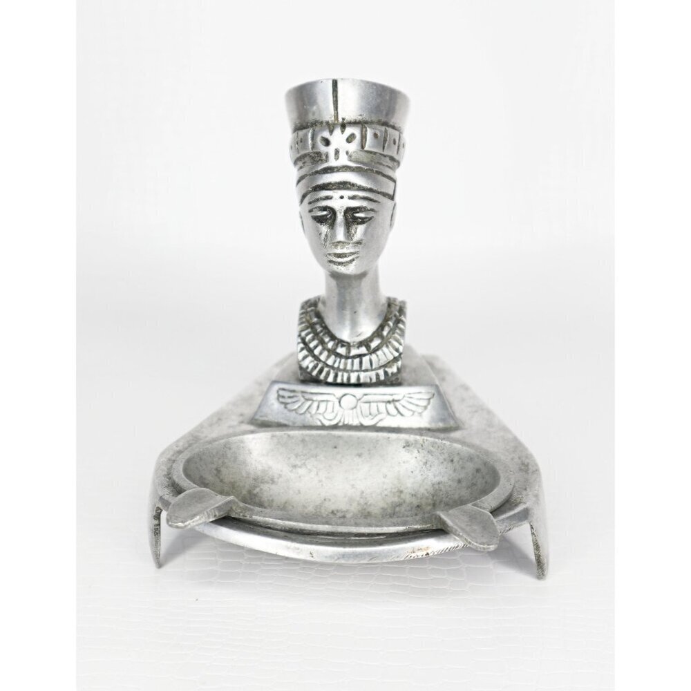 Vintage Nefertiti Ashtray Egyptian Decor Retro Tobaciana